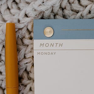 Planner and pen